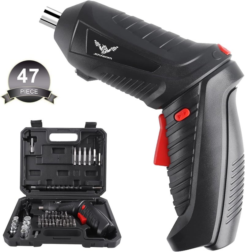 JENABOM 47 in 1 Electric Screwdriver Set, 3.6V Cordless & Rechargeable, 3.5N·m Max Torque, USB Power Rechargeable Screwdriver with 44pcs Driver Bits, Ideal for Small Projects - Image 1